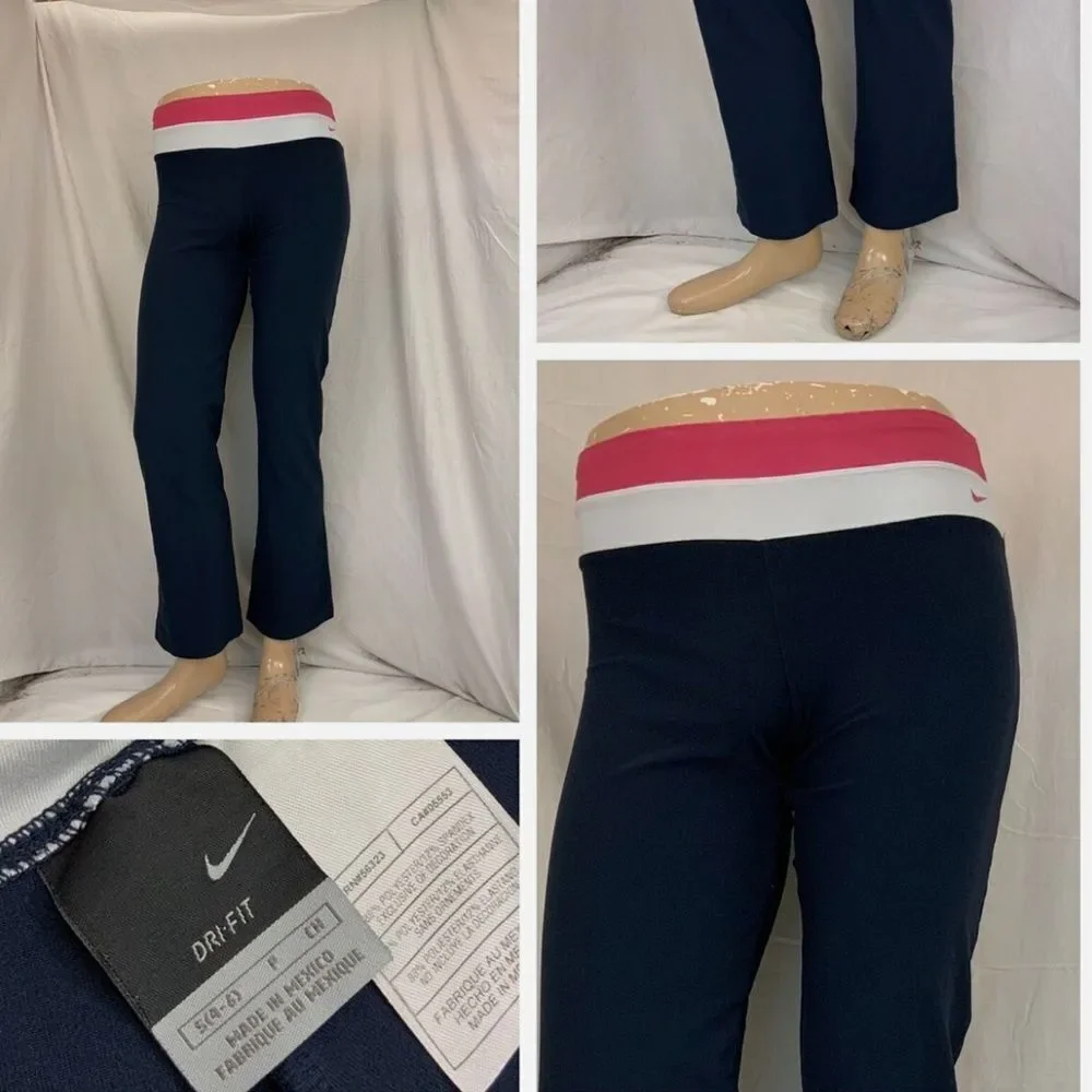 EXCELLENT CONDITION WOMEN’S LARGE NIKE DRI-FIT STRAIGHT LEG YOGA PANTS LEGGINGS